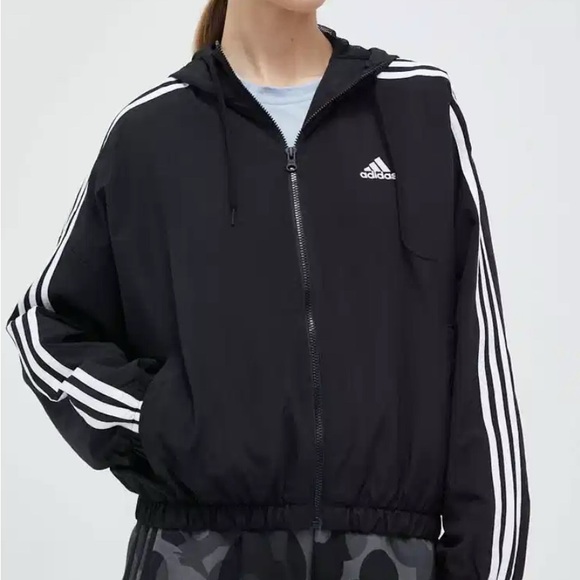 Adidas Essentials 3-Stripes Woven Windbreaker - Picture 1 of 3